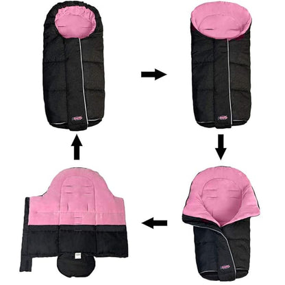 Waterproof Anti-freeze Winter Universal Stroller Footmuff,Ultra Soft Width Adjustable Designed for Toddler Groth Stroller Bunting Bag with Christmas DIY Play Sticker,6-36M