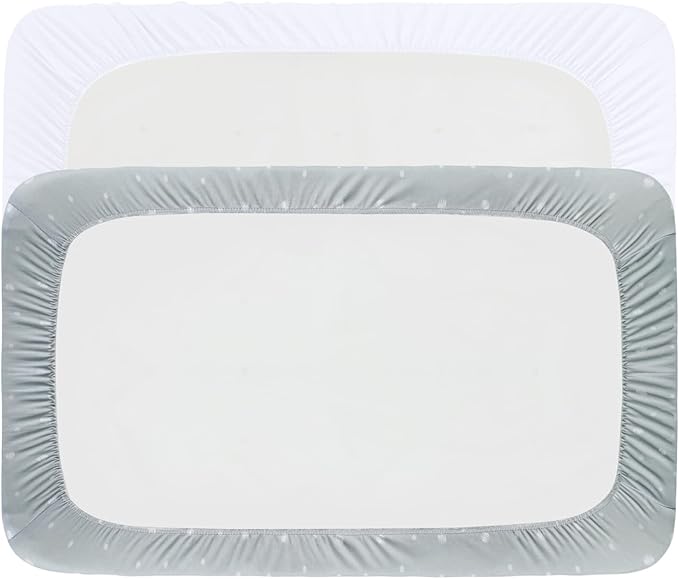 Stretchy Bassinet Sheets 2 Pack 33" x 20"-Fit for Mika Micky, Baby Delight, Dream On Me, ANGELBLISS, Papablic, Koola/KoolerThings, AMKE, Nordmiex 3 in 1,Maxi-COSI Bassinet Bedside Sleeper, Ultra Soft