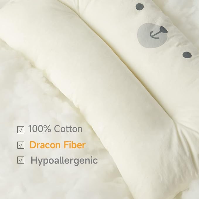 Choc chick Toddler Pillow,20X14inches Machine Washable Soft Hypoallergenic Kids Pillows,Child Cute Animal Perfect Toddler Pillows for Sleeping 2 Year Old (Bear)