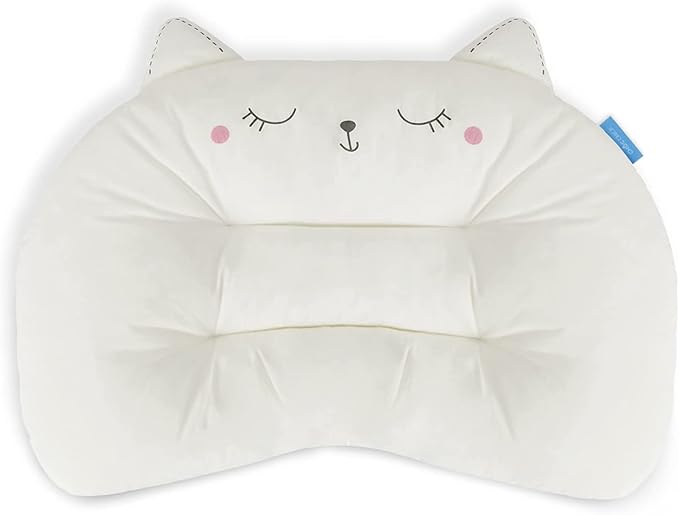 Choc chick Toddler Pillow,20X14inches Machine Washable Soft Hypoallergenic Kids Pillows,Child Cute Animal Perfect Toddler Pillows for Sleeping 2 Year Old (Cat)