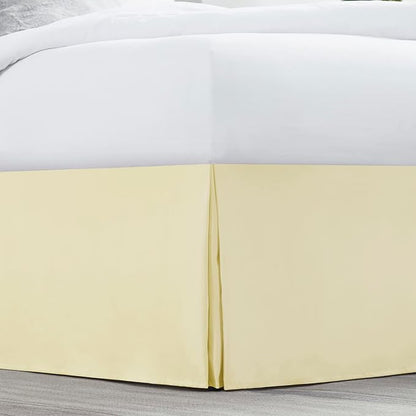 Nestl Vanilla Yellow Twin Bed Skirt - Twin Size Bed Skirt 14 Inch Drop - Brushed Microfiber Bed Skirts - Hotel Quality Pleated Bed Skirt - Shrinkage & Fade Resistant
