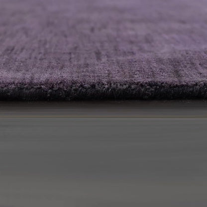 Hand Knotted Loom Wool ECO-Friendly Area Rugs - 8'x8', Octagon, Purple Color, Solid Plain Design, High Pile Thick Handmade Anti Skid Area Rugs for Living Room, Bed Room (L00111)