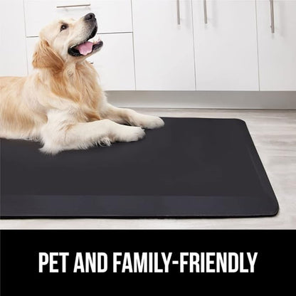 GORILLA GRIP Comfortable Cushioned Kitchen Mats for Floor, 39x20, Waterproof and Stain Resistant Soft Top, 3/4 Inch Thick Ergonomic Standing Desk Anti Fatigue Mat, Foam Supports Ankles and Feet, Black