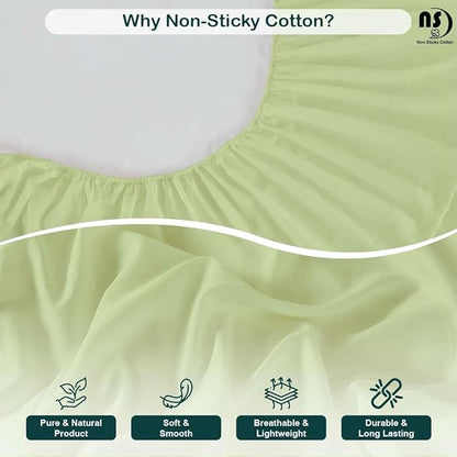 NON Sticky cotton Queen Size Sleeper Sofa Sheets, 4 Piece Egyptian Cotton Bed Sheet Set for Sofa Bed, 10" Deep Pocket for Pull Out Couch Mattress, 60" x 75", Sage Solid, Soft & Breathable