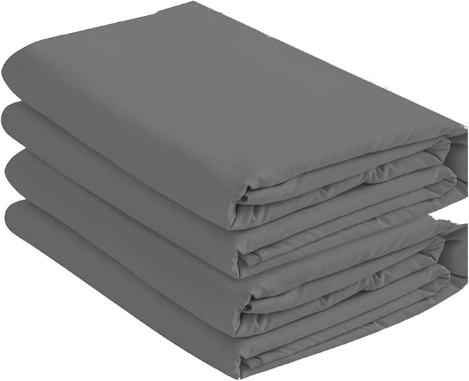 Lukeville's Cot Sheet 31" x 75", Daycare for Cot Size Mattress Sheets Pack of 2 Fitted Narrow Twin/Camp Bunk/Rvs Bunk/Trifold Mattress, Soft and PolyBlend Microfiber Cover for Toddler, Dark Grey