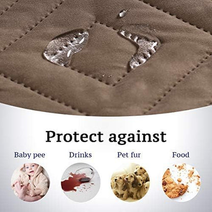 H.VERSAILTEX Reversible Quilted Recliner Covers Water Resistant Furniture Protector for Reclienr Chair with Elastic Straps for Pets Kids Sitting Width Up to 22"(Recliner, Taupe Brown/Beige)