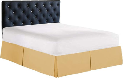Bed Skirt - 100% Cotton 800 Thread Count Box Pleated Bed Skirt - Luxury Pleated Dust Ruffle, Hotel Quality Modern Bed Skirt, Easy Fit with 12 Inch Tailored Drop, Twin, Taupe