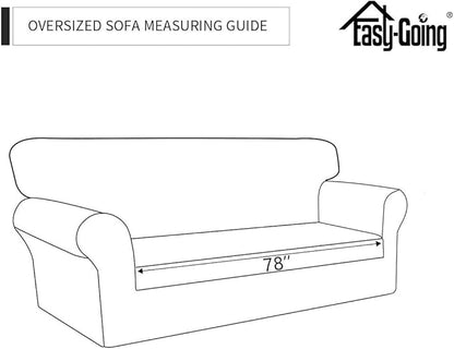 Easy-Going Sofa Slipcover Oversized Sofa Cover Waterproof Couch Cover Furniture Protector Cover Pets Covers Washable Non-Slip Fabric Pets Kids Children Dog Cat (Oversized Sofa, Black)