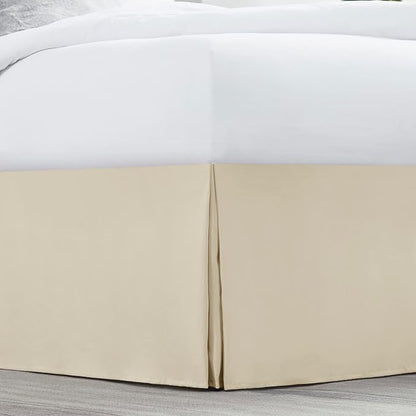 Nestl Cream Twin XL Bed Skirt - Twin XL Size 14 Inch Drop - Brushed Microfiber Hotel Quality Pleated Bed Skirt - Shrinkage & Fade Resistant