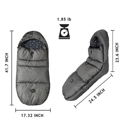 CozyMe Stroller Footmuff, Stroller Hooded Blanket for Toddler, Stroller Bunting Bag with Multi Purpose Fleece Lined Warm Winter Stroller Cover, M6-4T,Heather Grey