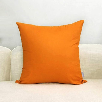 Thmyo 4-Pack 100% Cotton Comfortable Solid Decorative Throw Pillow Case Square Cushion Cover Pillowcase Sublimation Blank Halloween DIY Throw Pillow Covers for Sofa Bed(16x16 inch/40x40cm,Fall Orange)