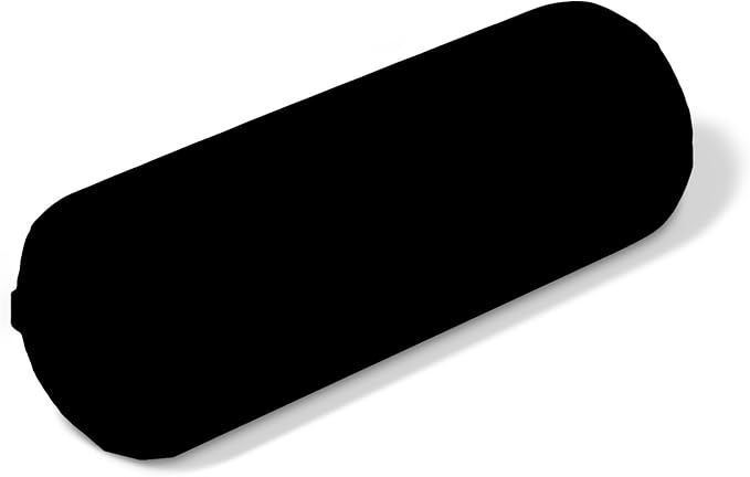 Fluffy Massage Bolster Pillow by NRG - 8"W x 26"L Full Round Massage/Spa Table Bolster with Carrying Strap - Supports Neck, Knees or Ankles - PVC Free Vinyl Upholstery - CFC Free Foam - Color: Black
