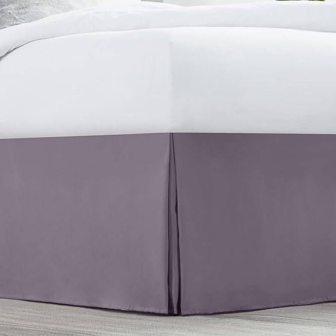 Nestl Grayish Purple Bed Skirt Cal King Size - Cal King Bed Skirt 14 Inch Drop - Brushed Microfiber Bed Skirts - Hotel Quality Pleated Bed Skirt - Shrinkage & Fade Resistant