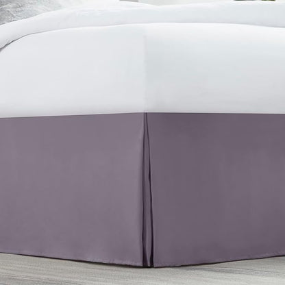 Nestl Grayish Purple Twin Bed Skirt - Twin Size Bed Skirt 14 Inch Drop - Brushed Microfiber Bed Skirts - Hotel Quality Pleated Bed Skirt - Shrinkage & Fade Resistant