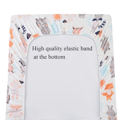 Changing Pad Cover Set 3 Pack Jersey Knit Ultra Soft for Baby Boys Girls Elephant Tiger/Fox/Grey
