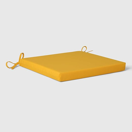 WestinTrends Solace Outdoor Patio Kitchen Dining Chair Square Seat Cushions Set of 4, 19 x 18, Yellow