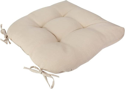 Outdoor Chair Cushions 19 x19 Inch,Water Resistant Tufted Seat Cushions 19",Reversible,Weather Resistant,Rounded Back Wicker Chair Cushion for Patio Garden Furniture(Antique Beige)