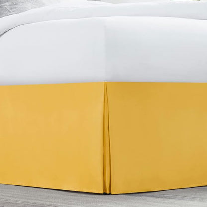 Nestl Yellow Bed Skirt Cal King Size - Cal King Bed Skirt 14 Inch Drop - Brushed Microfiber Bed Skirts - Hotel Quality Pleated Bed Skirt - Shrinkage & Fade Resistant