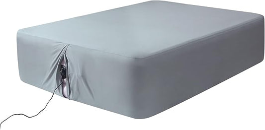 Fitted Sheet for Queen Air Mattress, with 18-24 Inch Extra Deep Pocket, Soft Breathable Bed Sheet Bottom Mattress Cover for Inflatable Air Bed, Grey