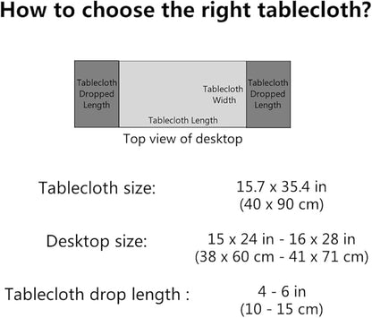 Simple Bedside Table Tassel Cover Cloth, Tablecloth Towel, Suitable for TV Microwave Washing Machine Refrigerator Dust (15.7 * 35.4 inches,Grey Blue)