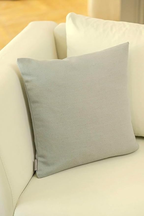 Haven & Glow Decorative Throw Pillow Cover – Square Cushion Case with Zipper | Modern Sofa, Couch & Bed Accent Pillow Covers for Living Room, Bedroom & Home Decor | 18 x 18 Inch – Beige – Pack of 2