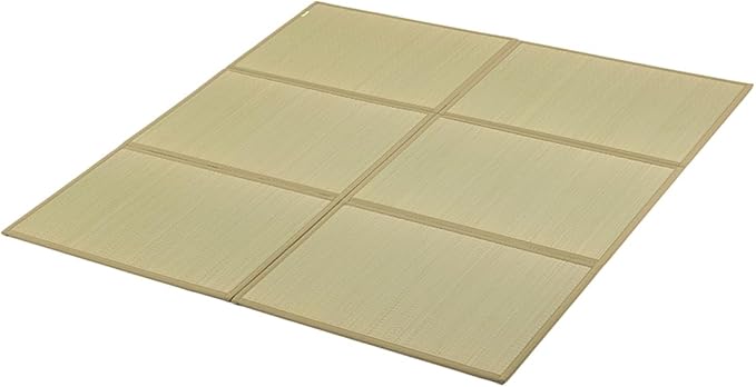 FULI Japanese Tatami Mattress, Tatami Rug, Igusa Mat (Japanese Rush Grass) Foldable, Made in Japan (Natural, King)