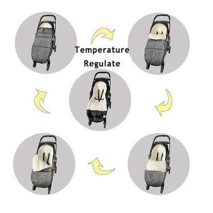 CozyMe Stroller Footmuff - Adjustable Winter Stroller Blanket Evolution for Toddler, Multi Purpose Fleece Lined Warm Hooded Bunting Bag for Baby, Water Repellent | (6M - 4T)