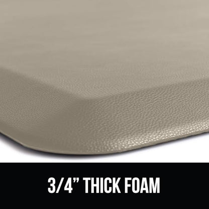 GORILLA GRIP Comfortable Cushioned Kitchen Mats for Floor, Waterproof and Stain Resistant Soft Top, 3/4 Inch Thick Ergonomic Standing Desk Anti Fatigue Mat, Foam Supports Ankles and Feet, 20x32, Taupe