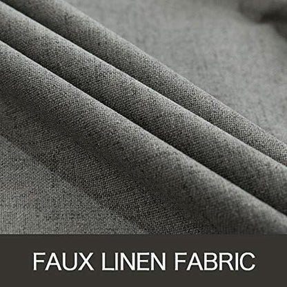 MIULEE Linen Blackout Curtains and Drapes 100% Room Darken Thermal Insulated Grommet Window Panels with Coating 2 PCs W 42 x L 84 inches Dark Grey