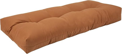 Outdoor Bench Cushion 45 x18 inch with Non-Slip Grips,Water Resistant Porch Swing Cushion,Bench Pillow Pads,Tufted Cushions for Patio Garden Furniture,45" Seat Cushions(Caramel Orange)