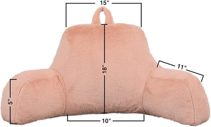 Btargot Reading Pillow Bed Wedge Large Adult Backrest Lounge Cushion with Arms | Back Support for Sitting Up in Bed Blush