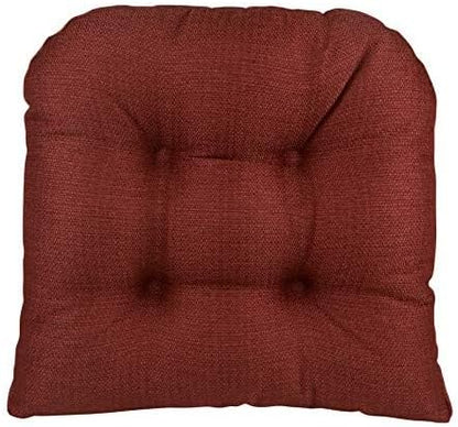 Klear Vu Gripper Overstuffed Universal Non-Slip Dining Chair Cushions for Kitchen Decor or Office Use, U-Shaped Skid-Proof Seat Pad, 17x17 Inches, 2 Count (Pack of 1), Solid Flame