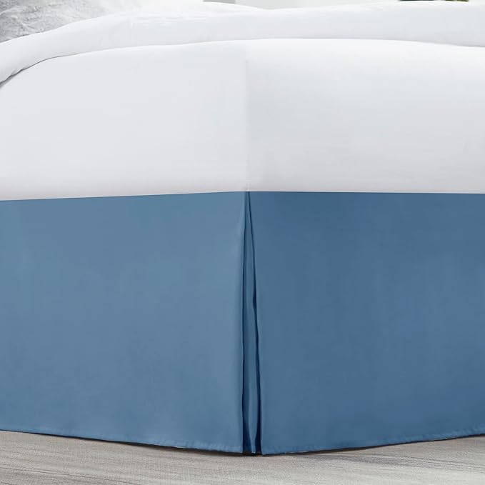 Nestl Blue Heaven Bed Skirt King Size - King Bed Skirt 14 Inch Drop - Brushed Microfiber Bed Skirts - Hotel Quality Pleated Bed Skirt - Shrinkage & Fade Resistant