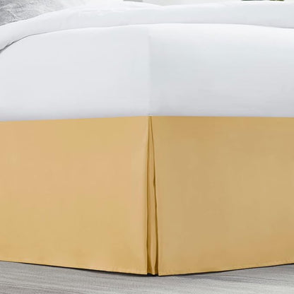 Nestl Gold Full XL Bed Skirt - Full XL Size Bed Skirt 14 Inch Drop - Brushed Microfiber Bed Skirts - Hotel Quality Pleated Bed Skirt - Shrinkage & Fade Resistant