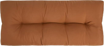 FUNHOME Outdoor Bench Cushion 48 x18 inch with Non-Slip Grips,Water Resistant Porch Swing Cushion,Bench Pillow Pads,Tufted Cushions for Patio Garden Furniture,48" Seat Cushions(Caramel Orange)