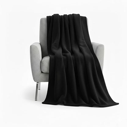 50x60 Throw Blankets, Ultra Soft Hypoallergenic Fleece Fall Throw Blanket for Livingroom, Couch, Chair, Bed, Black