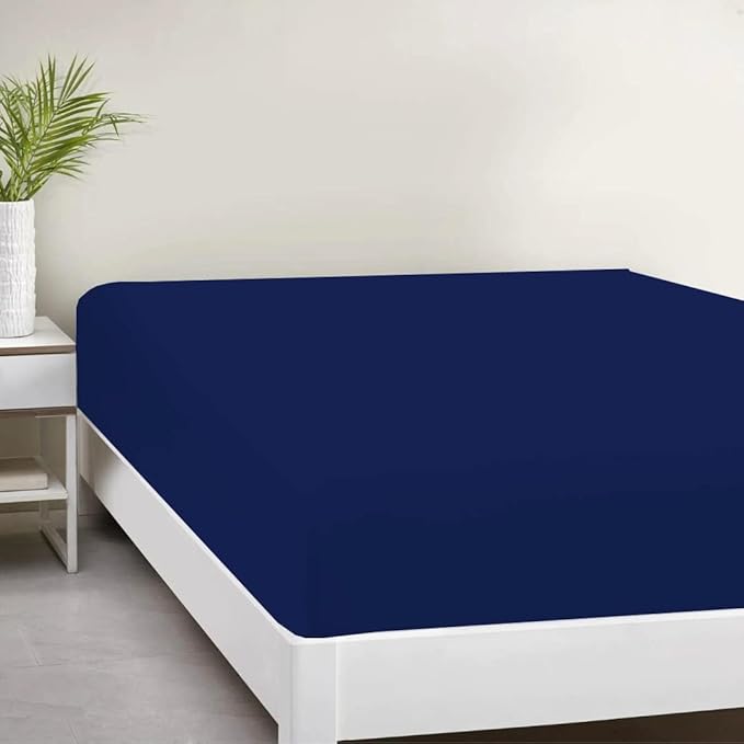 Lukeville's Cot Sheet 25" x 75", Daycare for Cot Size Mattress Sheets Pack of 2 Fitted Narrow Twin/Camp Bunk/Rvs Bunk/Trifold Mattress, Soft and PolyBlend Microfiber Cover for Toddler, Navy Blue