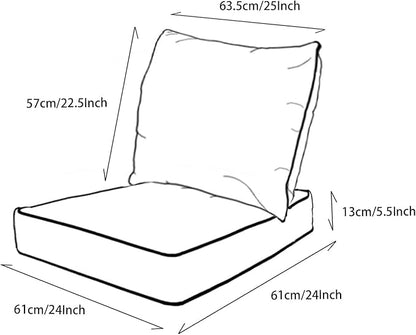 Goodgoods 24x24 inch Outdoor/Indoor Deep Seat Patio Cushions Set of 2 Resilient Foam Filling Water Repellent Stain-Resistant UV Resistant Weather Resistant Deep Seat Bottom Quarry Red