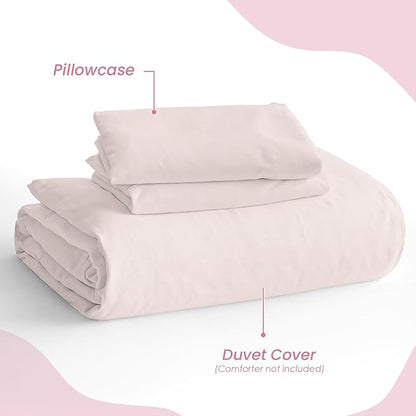 SANDJEST Beige Duvet Cover Sets Full Size for Kids Boys Girls, Incude 1 Polyester Comforter Cover 80x90 Inches and 2 Pillowcases 20x26 Inches, Comforter Not Included, Gift for Christmas Birthday