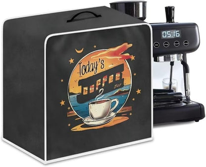 Mumeson Coffee Cup Print Coffee Maker Cover, Blender Dust Cover Juice Machine Protector Covers Kitchen Appliance Case Kitchen Tool with Top Handle