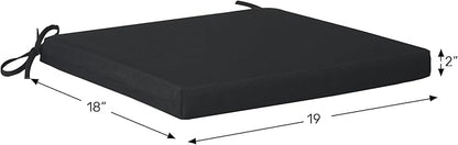 WestinTrends Solace Outdoor Patio Kitchen Dining Chair Square Seat Cushions Set of 4, 19 x 18, Navy Blue