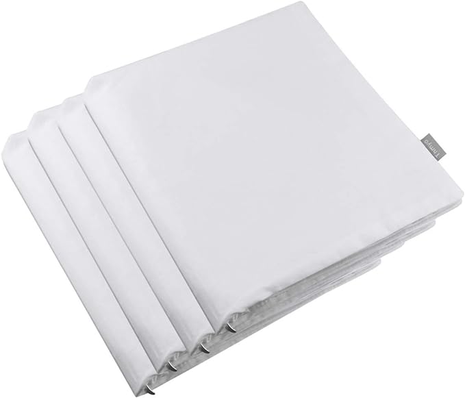 Thmyo 4-Pack 100% Cotton Comfortable Solid Decorative Throw Pillow Case Square Cushion Cover Pillowcase Christmas Pillow Covers DIY Pillowcase for Sofa Bed Car(Only Covers,No Pillows)(16x16inch,White)