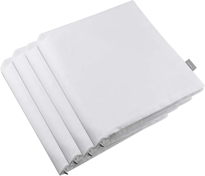 Thmyo 4-Pack 100% Cotton Comfortable Solid Decorative Throw Pillow Case Square Cushion Cover Pillowcase Sublimation Blank Pillow Covers Christmas DIY Throw Pillowcase(20x20inch/50x50cm,White)