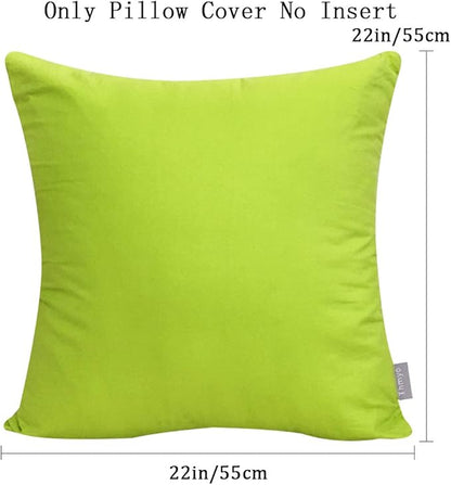 4-Pack 100% Cotton Comfortable Solid Decorative Throw Pillow Case,Thmyo Square Cushion Cover Pillowcase Sublimation Blank Pillow Covers DIY Throw Pillowcase for Couch(22x22 inch/ 55x55cm,Light Green)
