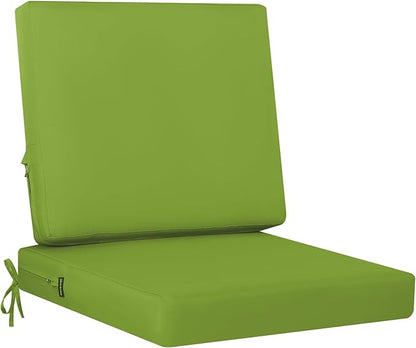 idee-home Outdoor Cushions for Patio Furniture, Outdoor Seat Cushion, Waterproof Couch Hampton Bay Deep Seat Replacement Chair Cushions for Garden Lawn Backyard Deck, 24 x 24 Green