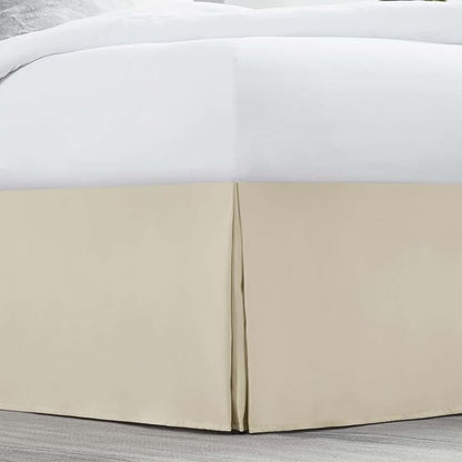 Nestl Cream Bed Skirt Queen Size - Queen Bed Skirt 14 Inch Drop - Brushed Microfiber - Hotel Quality Pleated Bed Skirt - Shrinkage & Fade Resistant