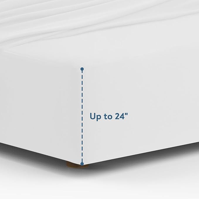 Magik & Kover Queen Sheet Set for Air Mattress - 4 Piece Queen Sheet Set Deep Pocket Up to 24 Inches - Soft & Breathable Air Mattress Sheets Queen Size with Extra Deep Pocket - White