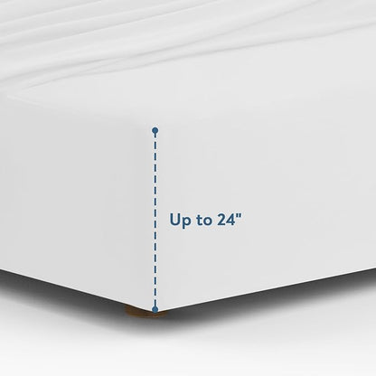 Magik & Kover Queen Sheet Set for Air Mattress - 4 Piece Queen Sheet Set Deep Pocket Up to 24 Inches - Soft & Breathable Air Mattress Sheets Queen Size with Extra Deep Pocket - White