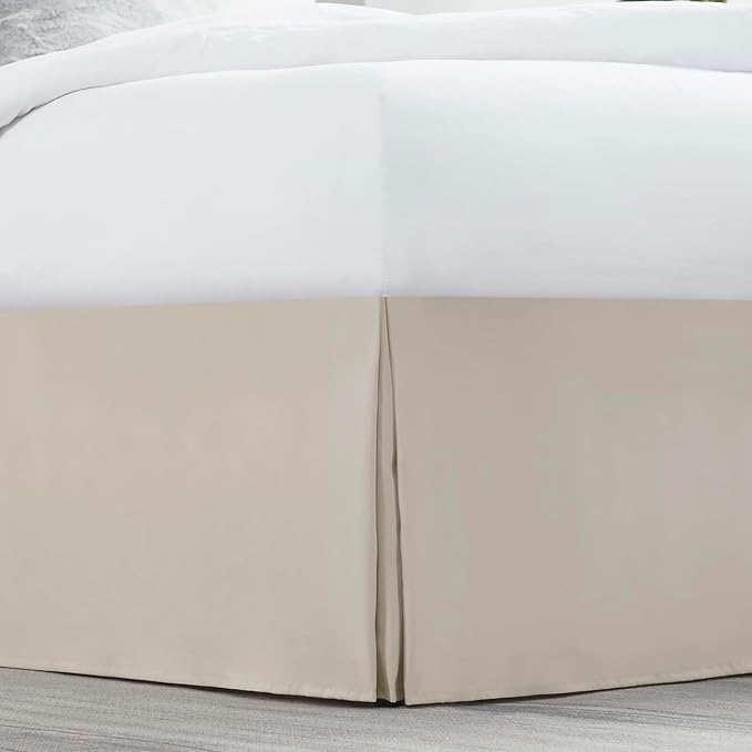 Nestl Silver Bed Skirt Queen Size - Queen Bed Skirt 14 Inch Drop - Brushed Microfiber Bed Skirts - Hotel Quality Pleated Bed Skirt - Shrinkage & Fade Resistant