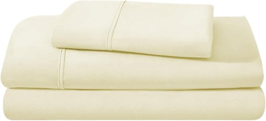 Camping Cot Sheets 25" x 75" - 3 Piece Cot Sheet Set for Bunk Bed - fits Upto 9" Deep Mattress, Perfect for Narrow Twin, Camping Cot, RV Bunk, Guest Beds, Trifold Mattress - Ivory